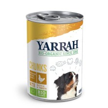 Trocitos para perros de pollo con ortiga y tomate bio lata 405g Yarrah