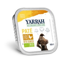 Pate para perros con pollo y algas tarrina bio 150g Yarrah