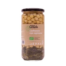 Garbanzos con espinacas Bio 720g Carlota Organic