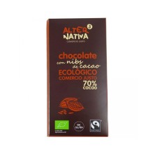 Chocolate 70% con nibs de cacao bio 80 g Alternativa 3