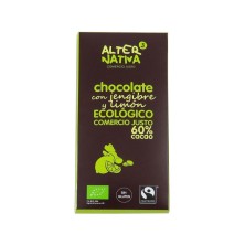 Chocolate 60% cacao con jengibre y limon bio 80 g Alternativa 3